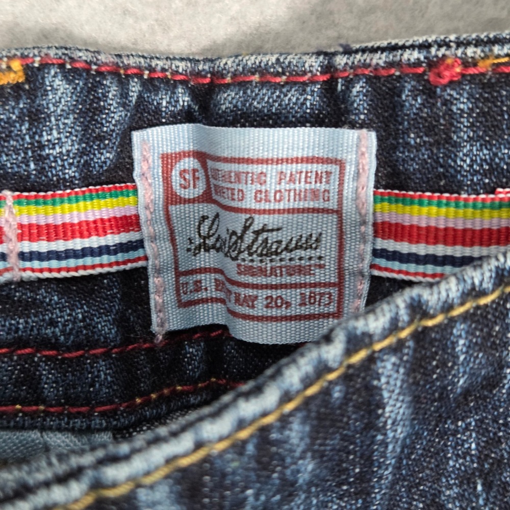 NEW‎ Deadstock Levi's Girls 14 Side Tab Capri Jeans Low Rise Patch Pocket Y2K - Picture 6 of 7